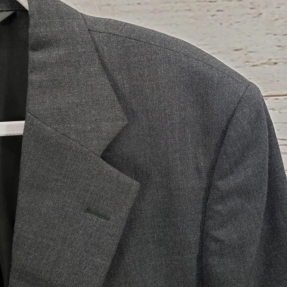 Tailors Row by Deansgate 100%Worsted Wool Men's Charcoal Sportscoat Blazer 42R